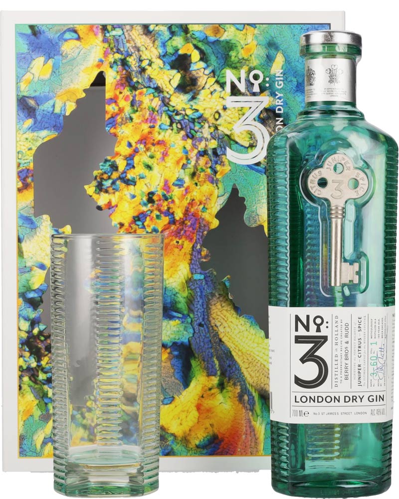 N°3 – Confezione Regalo con Bicchiere, London Dry Gin – cl 70 x 1 kit astucciato